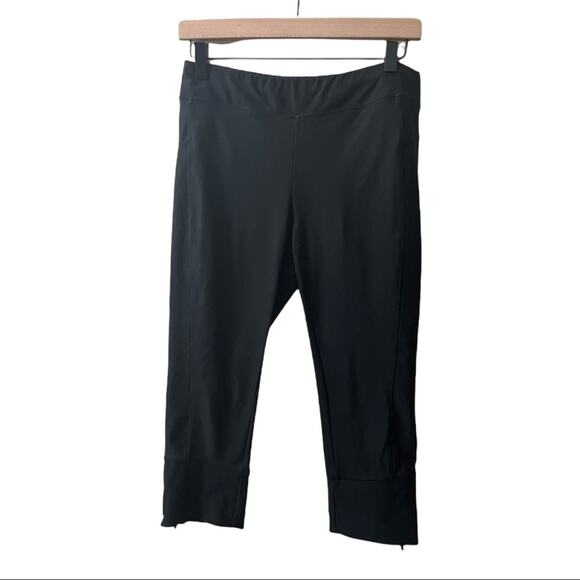 L.L. Bean Black Capri Leggings Size Small Polyester Spandex Blend - Picture 1 of 8